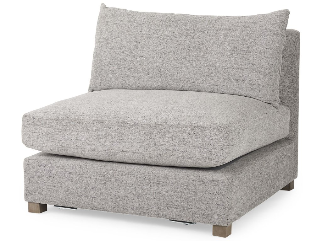 38.2L x 38.6W x 28.3H Medium Gray Armless Sectional Piece