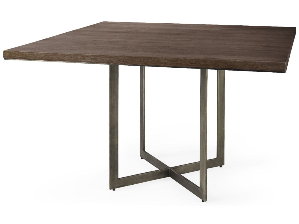 48.0L x 48.0W x 30.0H Medium Brown Square Dining Table