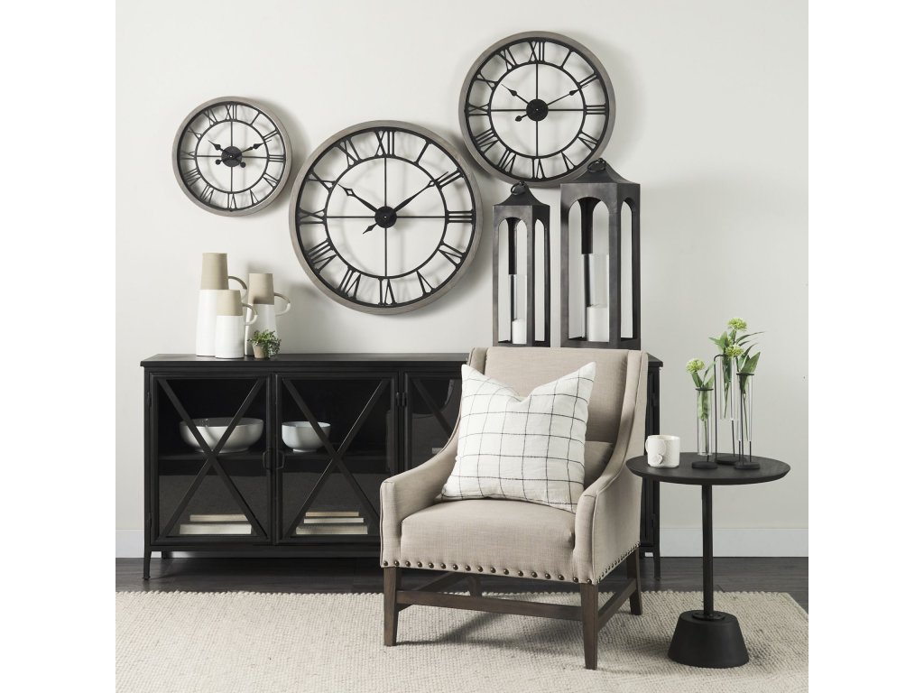 Gray 25" Medium Farmhouse Wall Clock