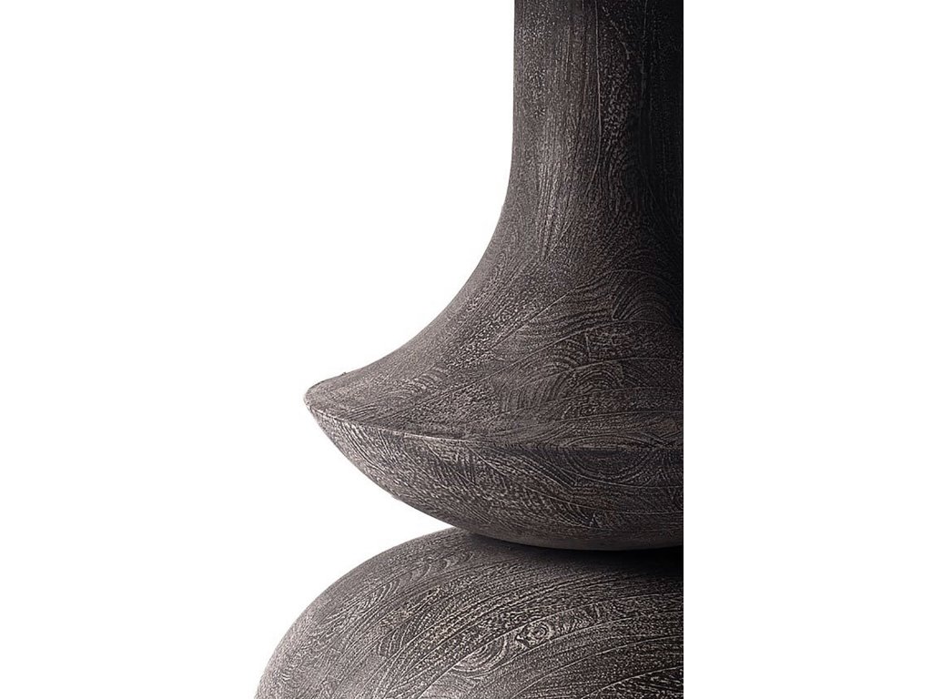 III 60L x 60W x 30H Dark Brown/Gray Solid Wood Base w/ Round Glass Top Dining Table - Alternative View