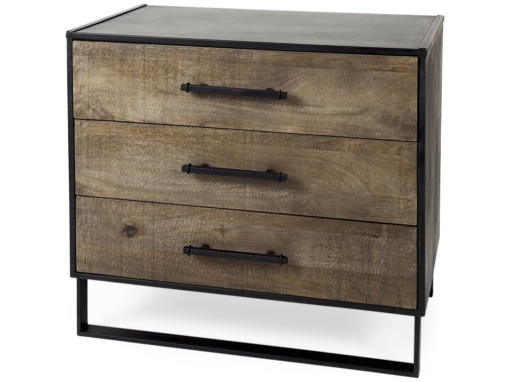 34.5L x 21.5W x 30.0H Wood w/Metal Framing Accent Cabinet