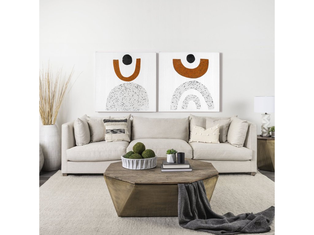 Beige Throw Pillow Sectional Piece - Alternative View