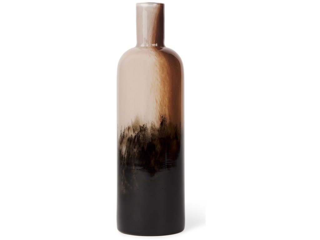 Tall Amber Multi-Color Glass Vase