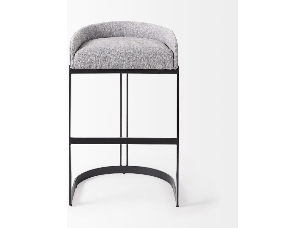 20.5 x 19.7 x 32.7 Gray Fabric Seat w/ Gray Metal Base Bar Stool - Alternative View