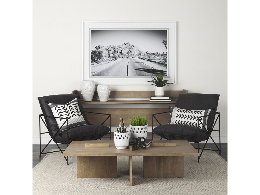 56 x 34 Rectangular Light Brown Wood Coffee Table - Alternative View
