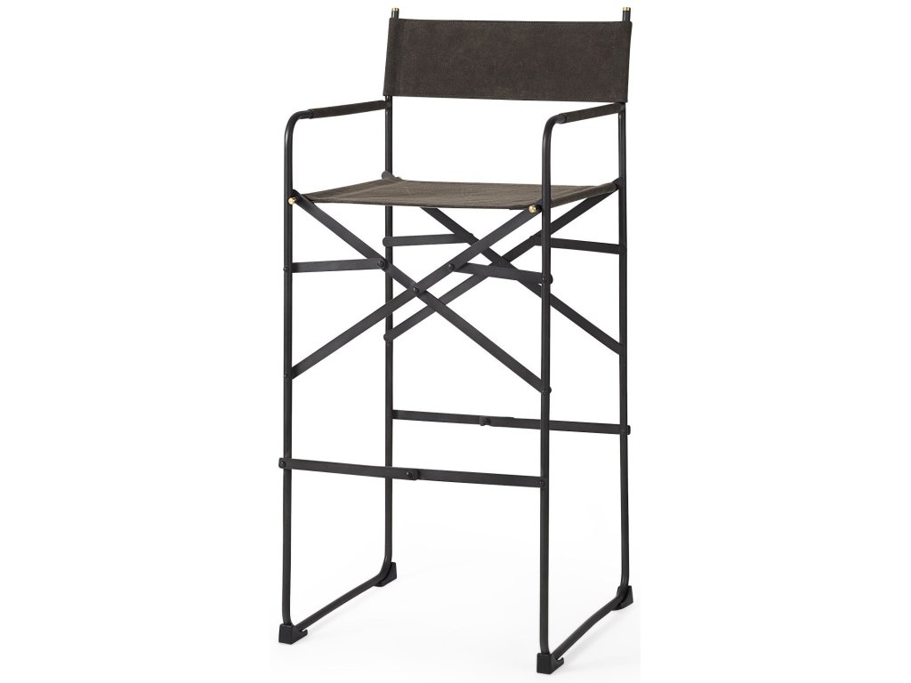 19.3L x 19.3W x 44.1H Brown/Gray Suede w/ Metal Frame Bar Stool