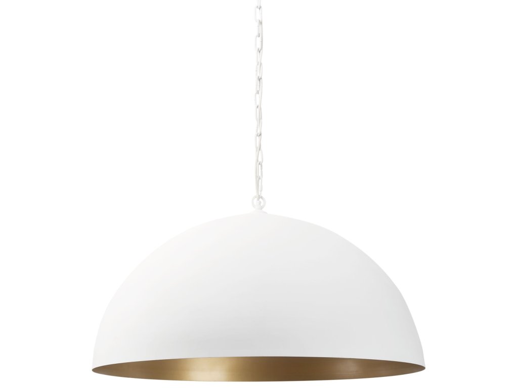 36" Round White Dome Pendant Light
