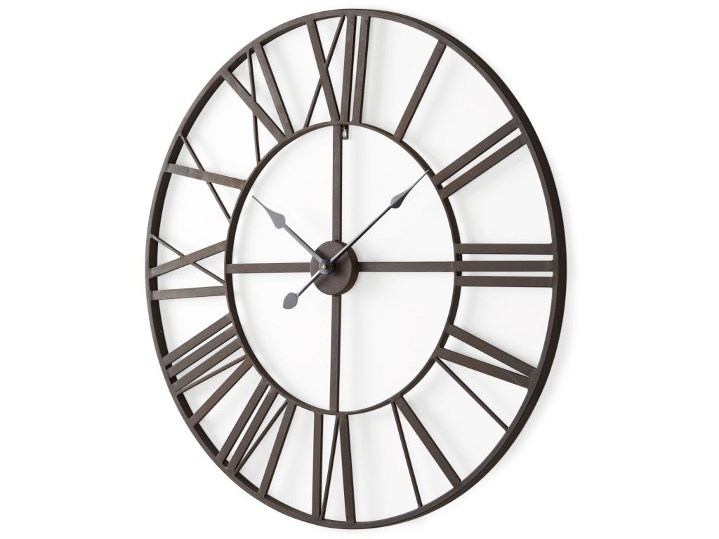 29.9L x 1.8W x 29.9H Black Iron Round Wall Clock