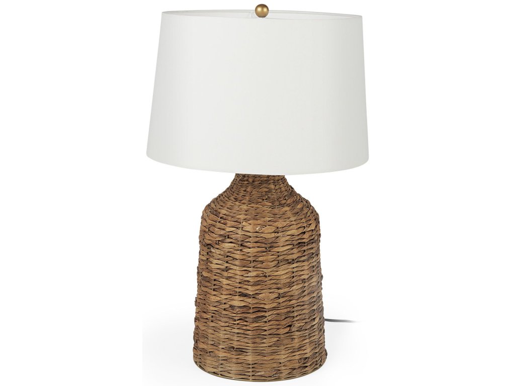12.0 L x 12.0 W x 18.8 H Brown Wicker Table Lamp
