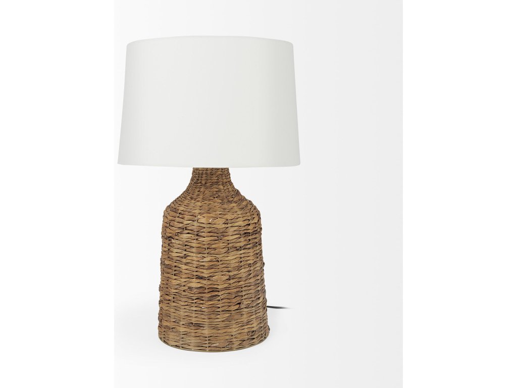 12.0 L x 12.0 W x 18.8 H Brown Wicker Table Lamp