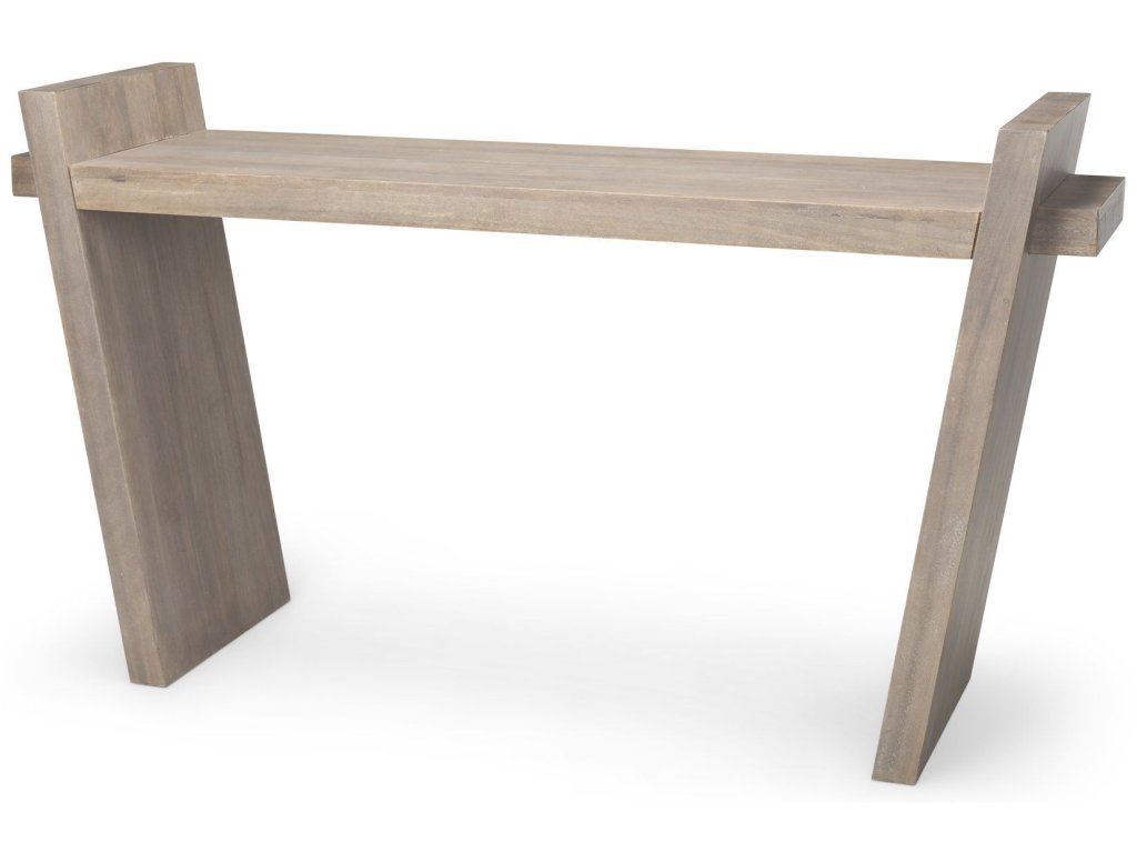 III 60L x 16W Brown Wood Angled Leg Console Table