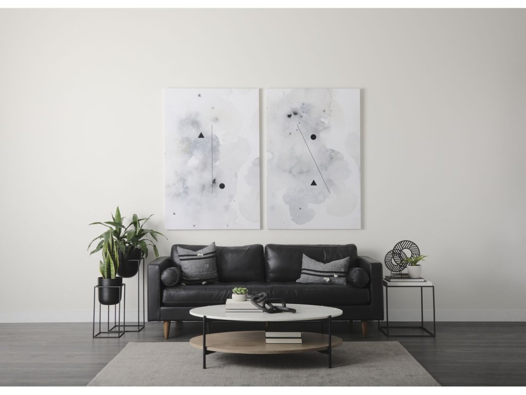 88.0L x 38.0W x 34.0H Black Leather Sofa - Alternative View