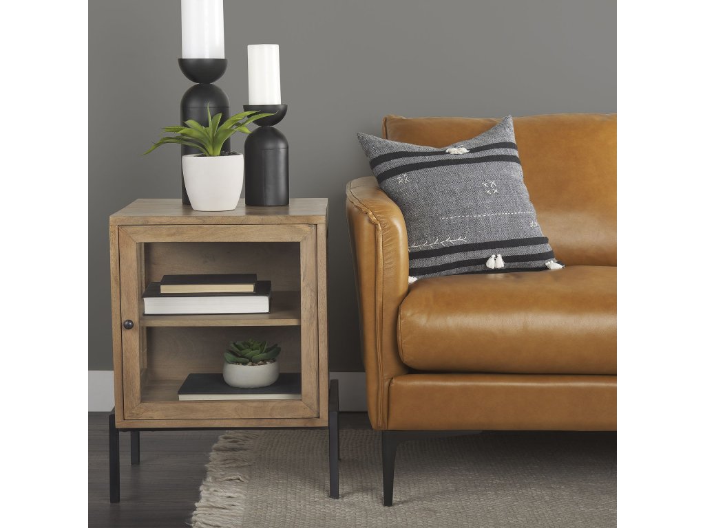 Como 85.8L x 36.6W x 32.3H Tan Leather Three Seater Sofa - Alternative View