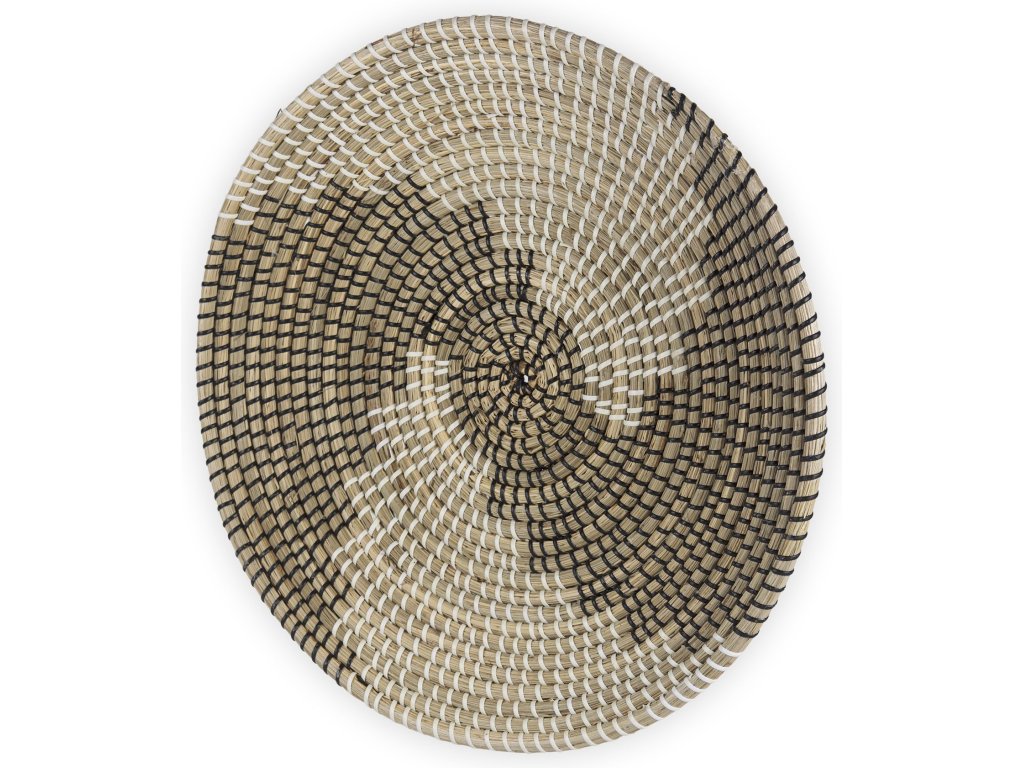 18.0L x 18.0W x 3.0H Large Light Brown Seagrass Round Wall Hanging Plate