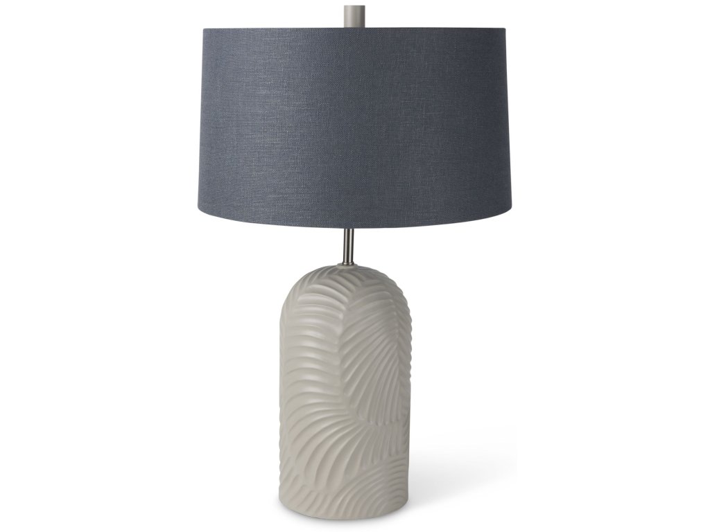 19.0L x 19.0W x 24.6H Beige Base w/Navy Fabric Shade Table Lamp