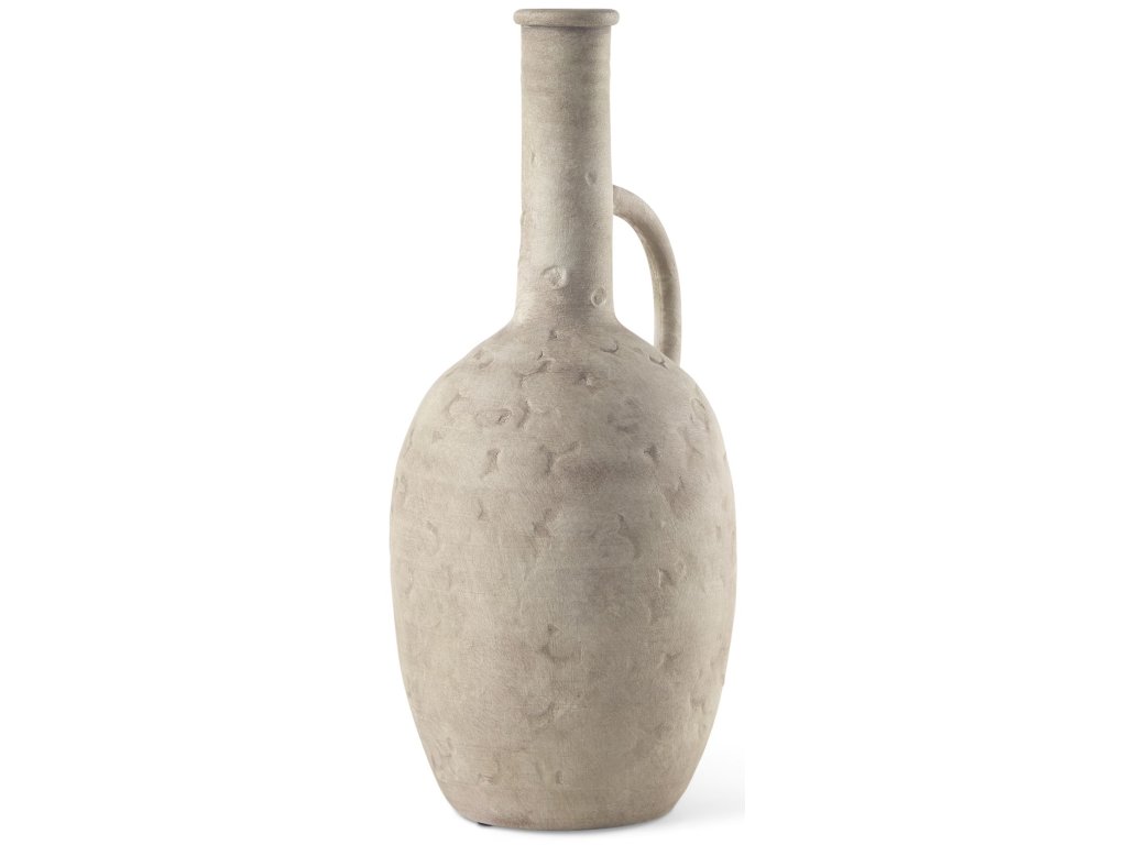 6.9L x 7.1W x 16.5H Beige Ceramic Vase