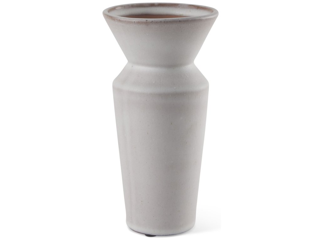 4.5L x 4.5W x 10.4H Whitewashed Ceramic Vase
