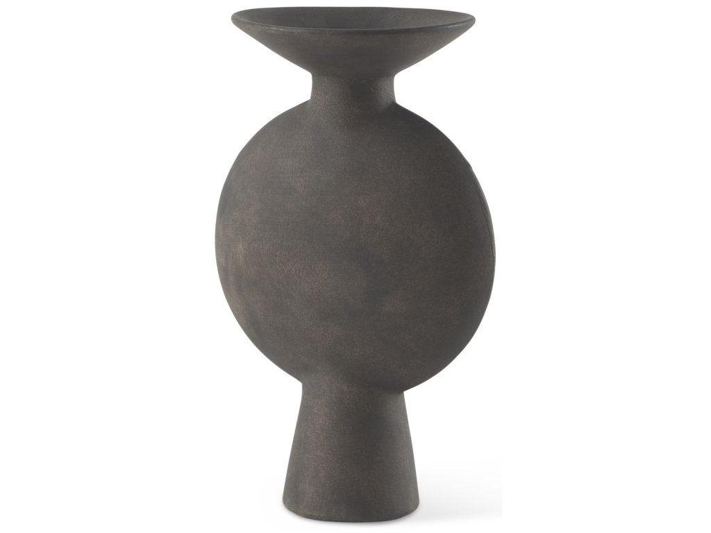6.7L x 5.5W x 11.2H Earthy Brown Ceramic Vase