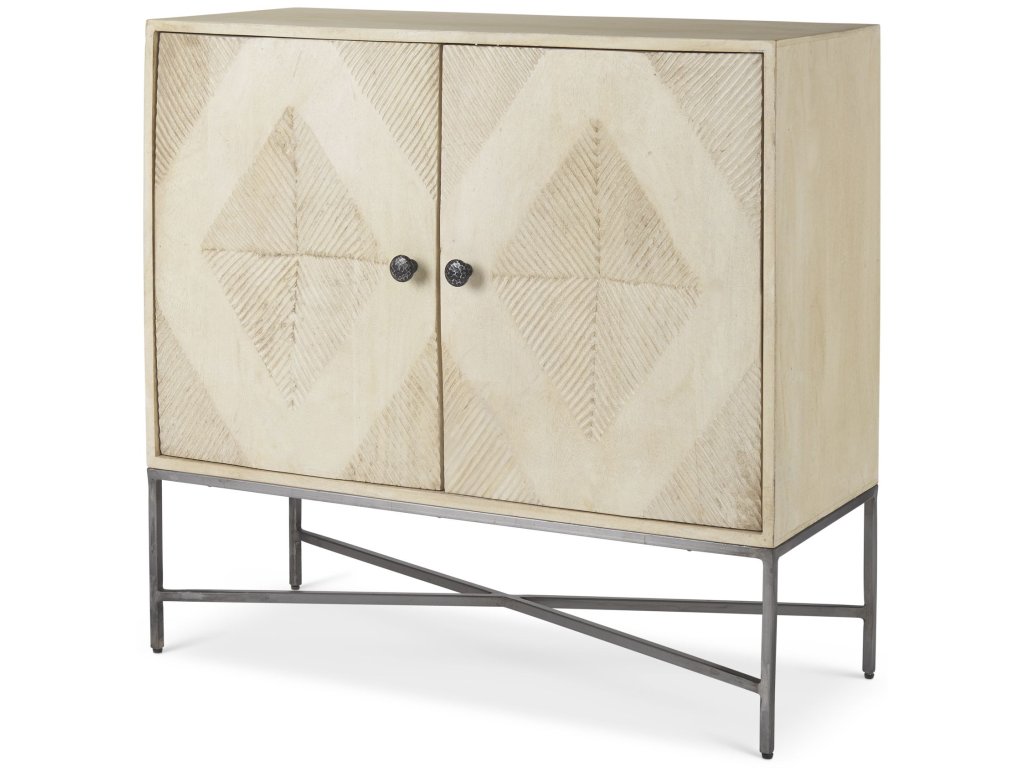 36.0L x 16.0W x 34.0H 2 Door Blonde Wood Accent Cabinet
