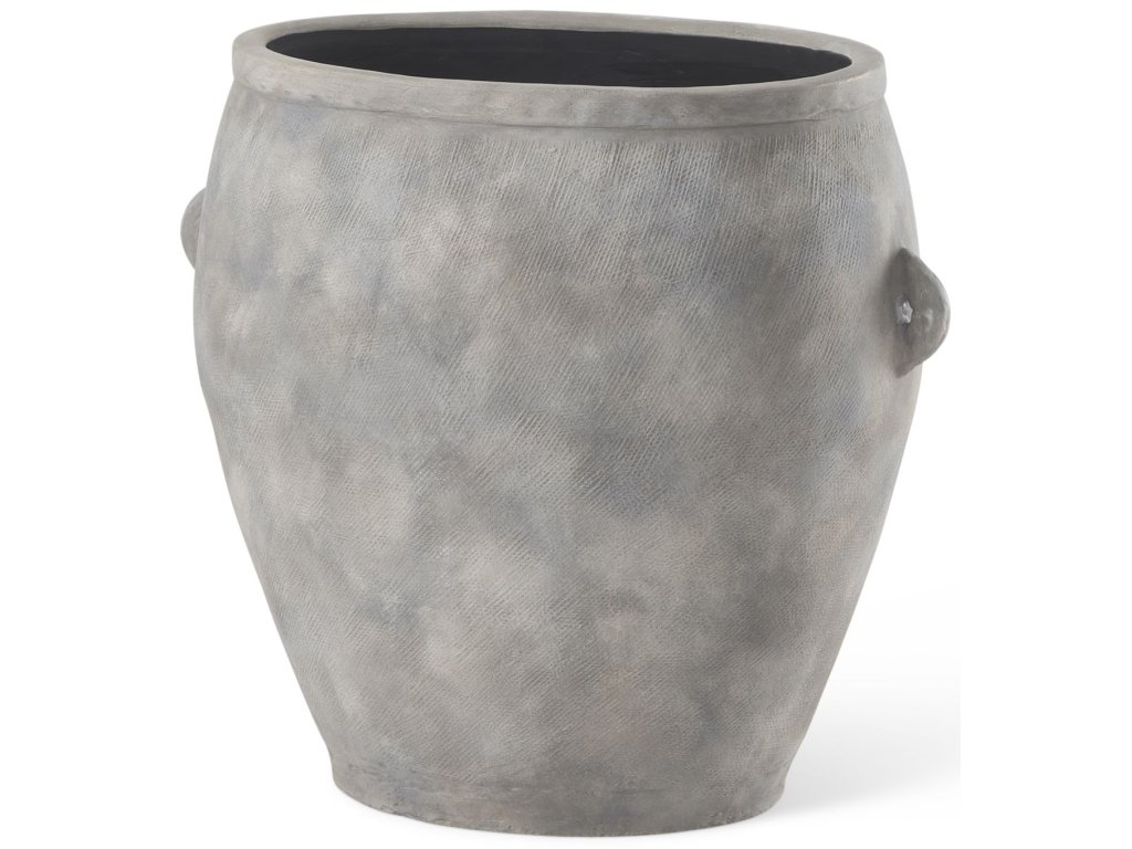 27.2L x 18.1W x 24.4H Light Gray Ceramic Floor Vase