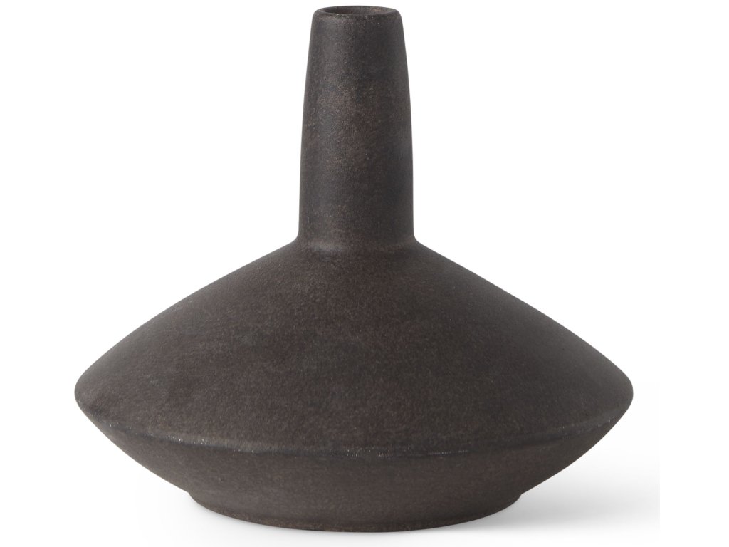6.9H Dark Brown Ceramic Vase