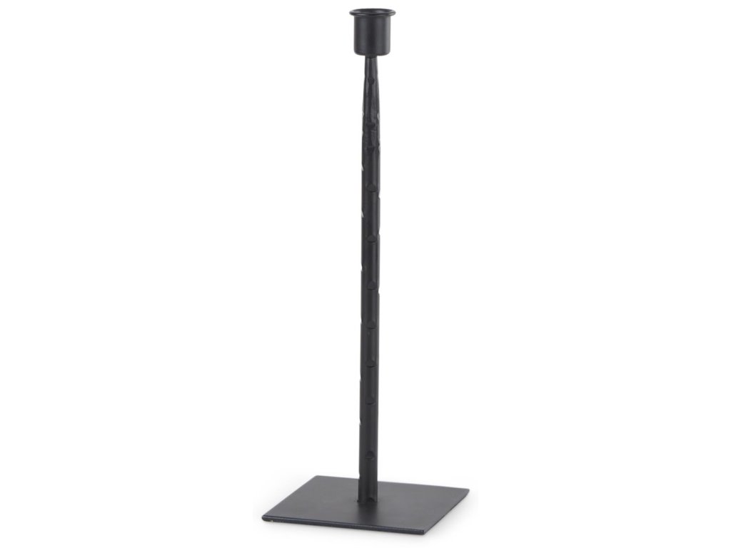 4.5L x 4.5W x 12.0H Small Black Iron Candle Holder