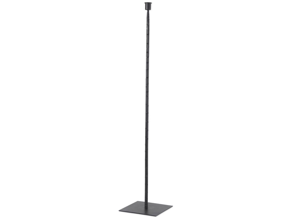 6.0L x 6.0W x 30.0H Large Black Iron Candle Holder