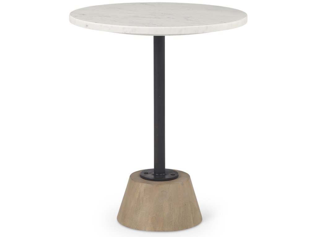 Marble Top Pedestal End/Side Table