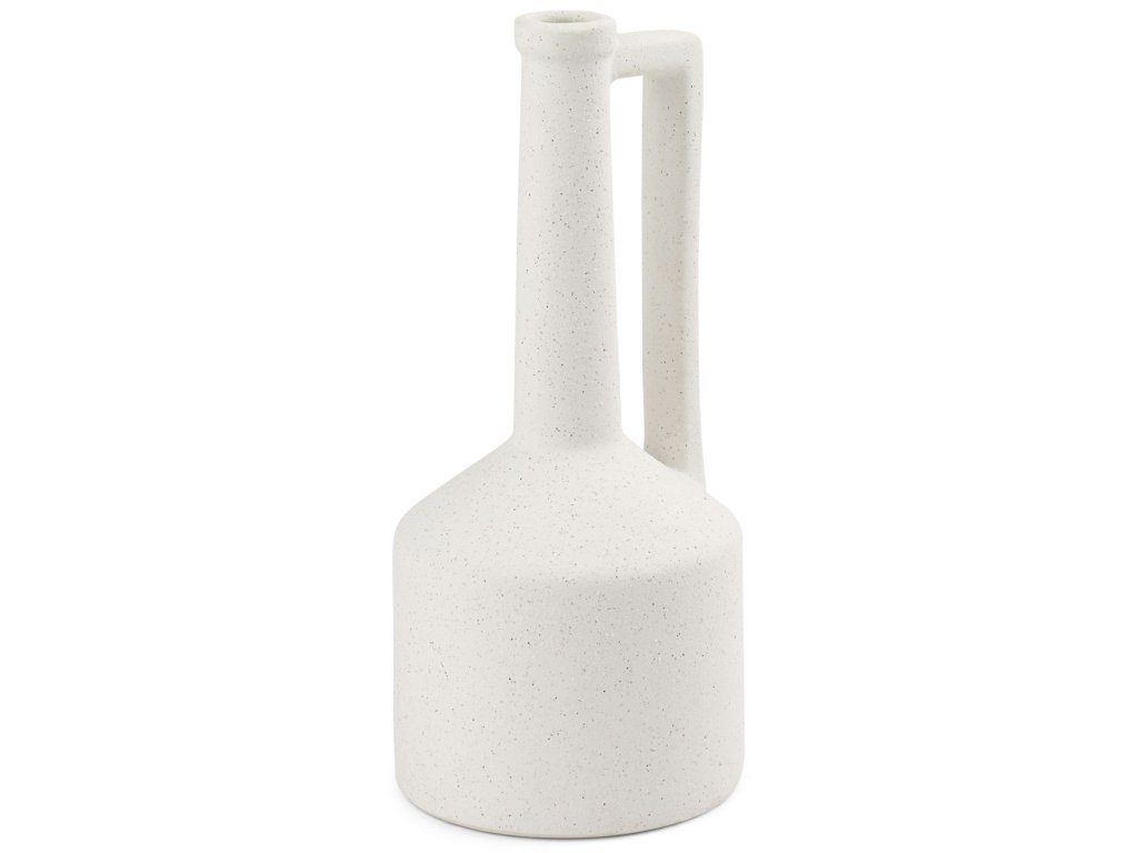 14.2H Medium White Ceramic Jug Vase