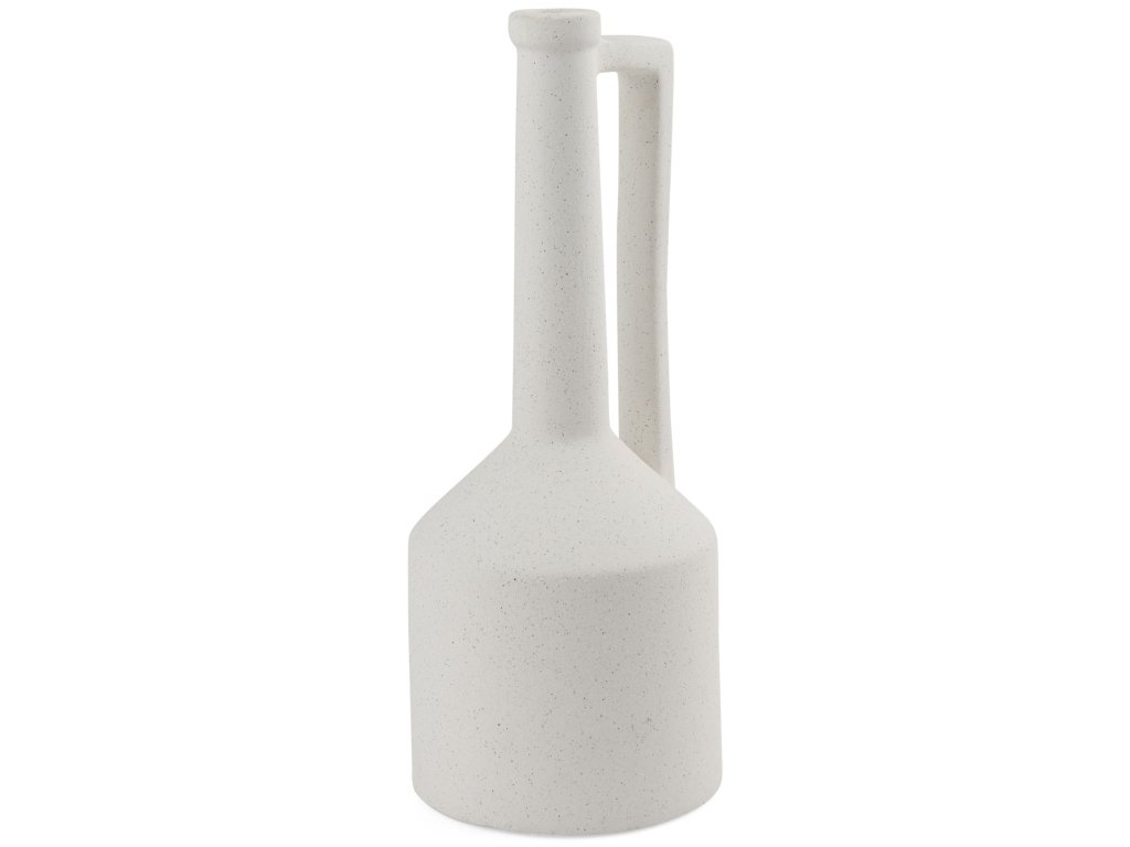 17.1H Large White Ceramic Jug Vase