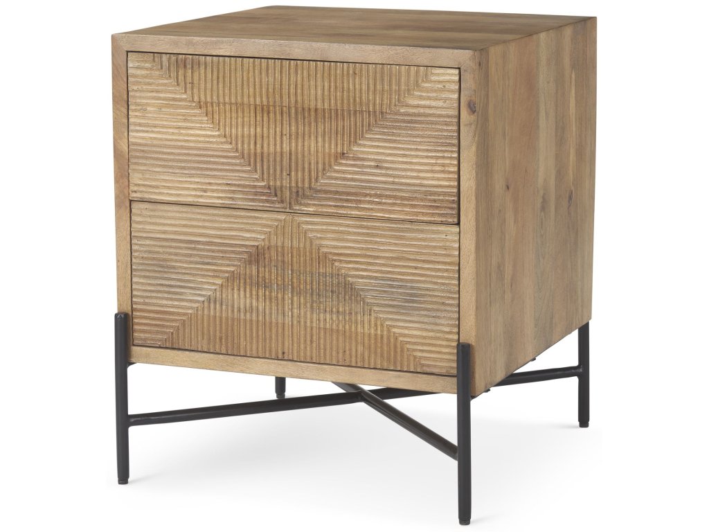 22.0L x 22.0W x 26.0H Wood 2 Drawer Accent Table