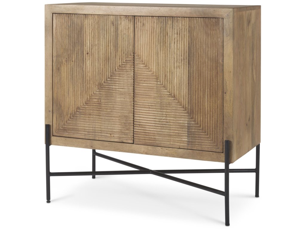 36.0L x 19.5W x 36.0H 2 Door Wood and Metal Cabinet
