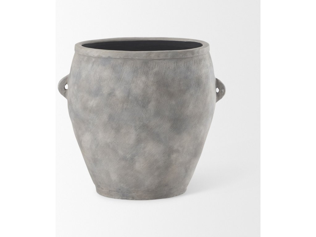 27.2L x 18.1W x 24.4H Light Gray Ceramic Floor Vase