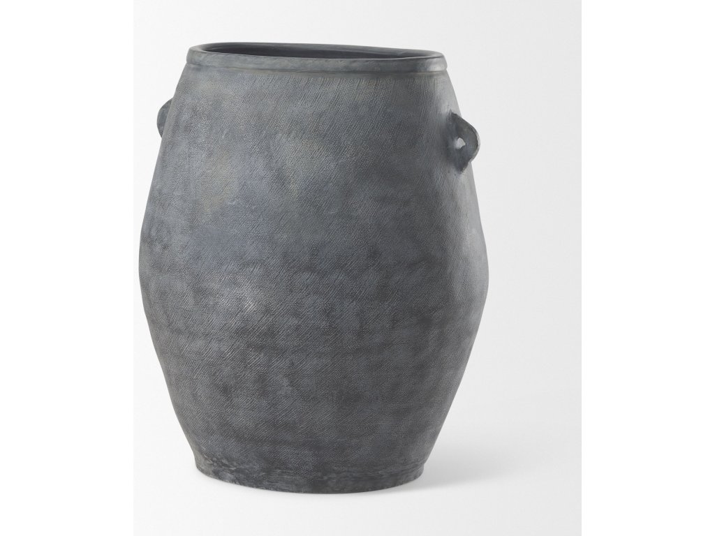 27.2L x 20.5W x 31.9H Dark Gray Ceramic Floor Vase