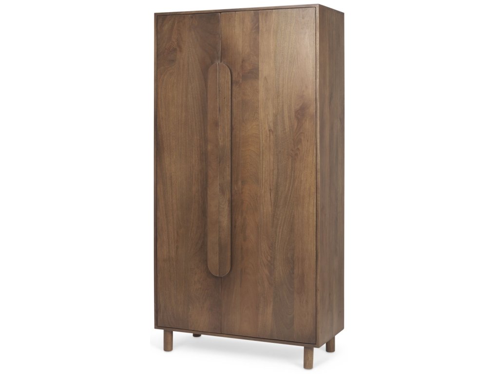 36.0L x 17.0W x 70.0H Medium Brown Solid Wood Armoire