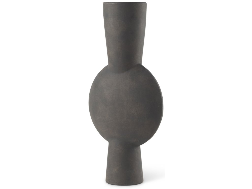 8.3L x 3.9W x 16.7H Earthy Brown Ceramic Vase