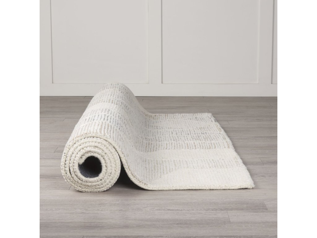 9X12 Neutral Geometric Patterned Wool Area Rug - Alternative View
