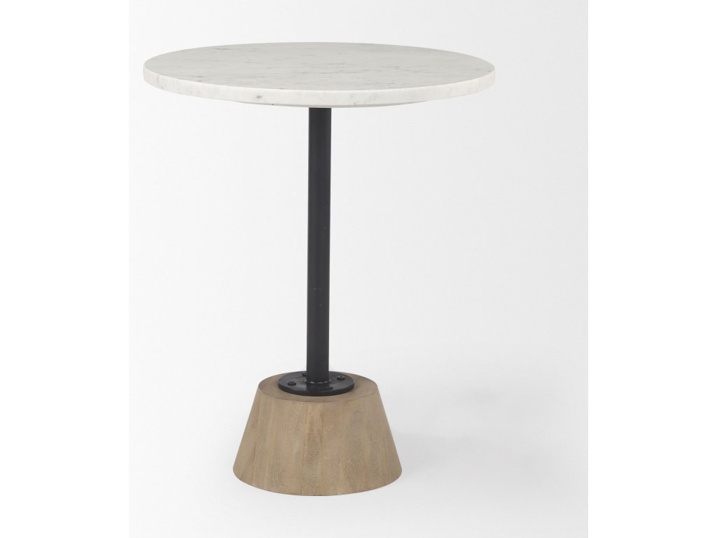 Marble Top Pedestal End/Side Table