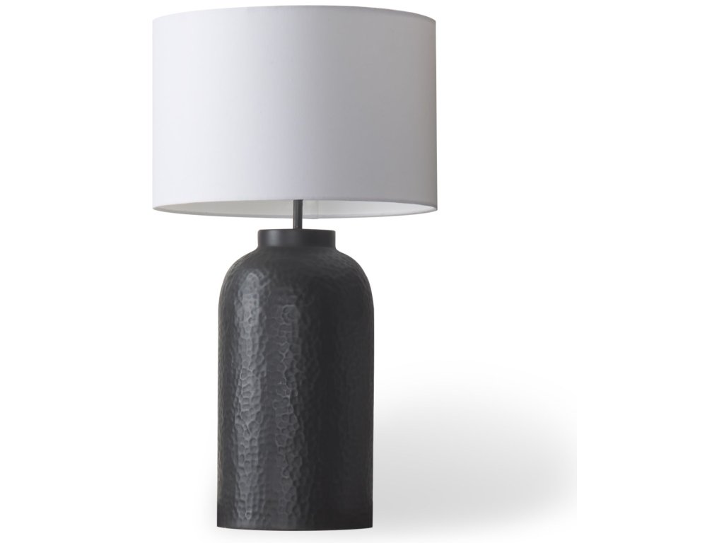18.0L x 18.0W x 31.0H Black Hammered w/White Fabric Shade Table Lamp