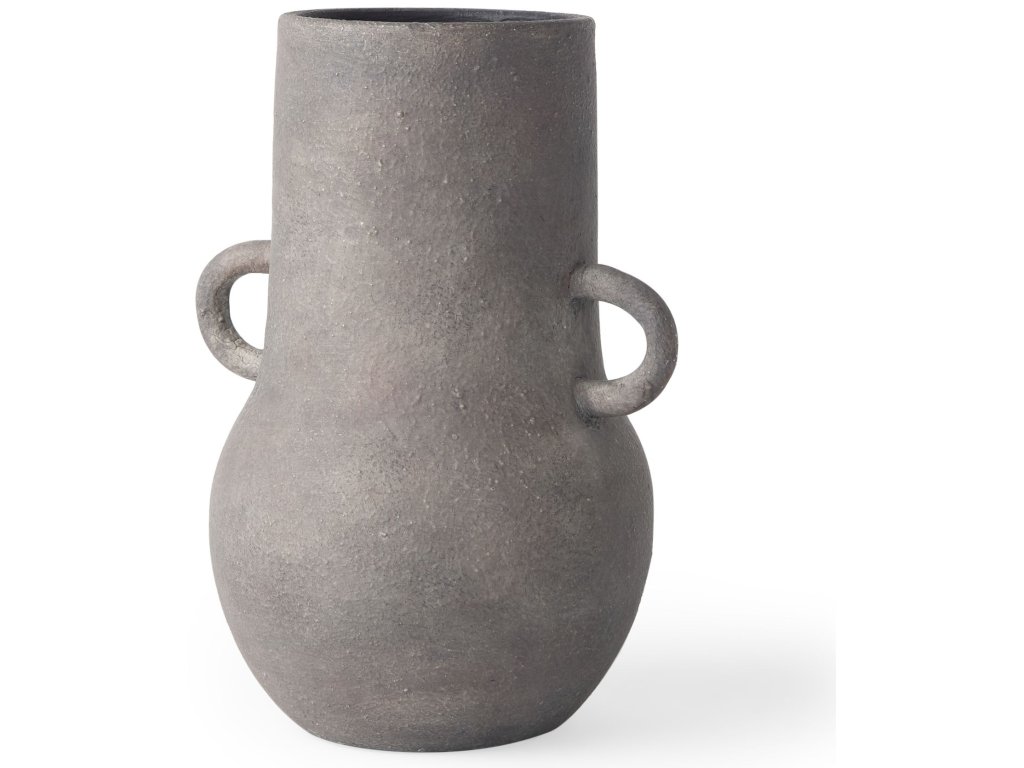 10.4H Brown-Gray Double Ear Ceramic Vase