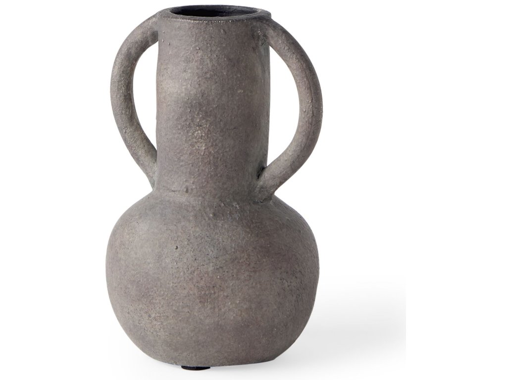 6.7H Brown-Gray Double Ear Vase