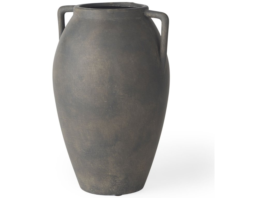 Medium Brown-Gray Double Ear Vase