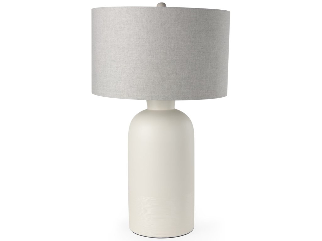 20.0L x 20.0W x 33.5H Cream Base w/White Shade Table Lamp