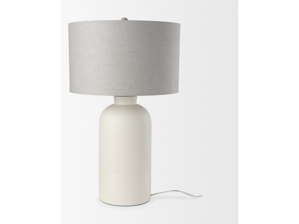 20.0L x 20.0W x 33.5H Cream Base w/White Shade Table Lamp