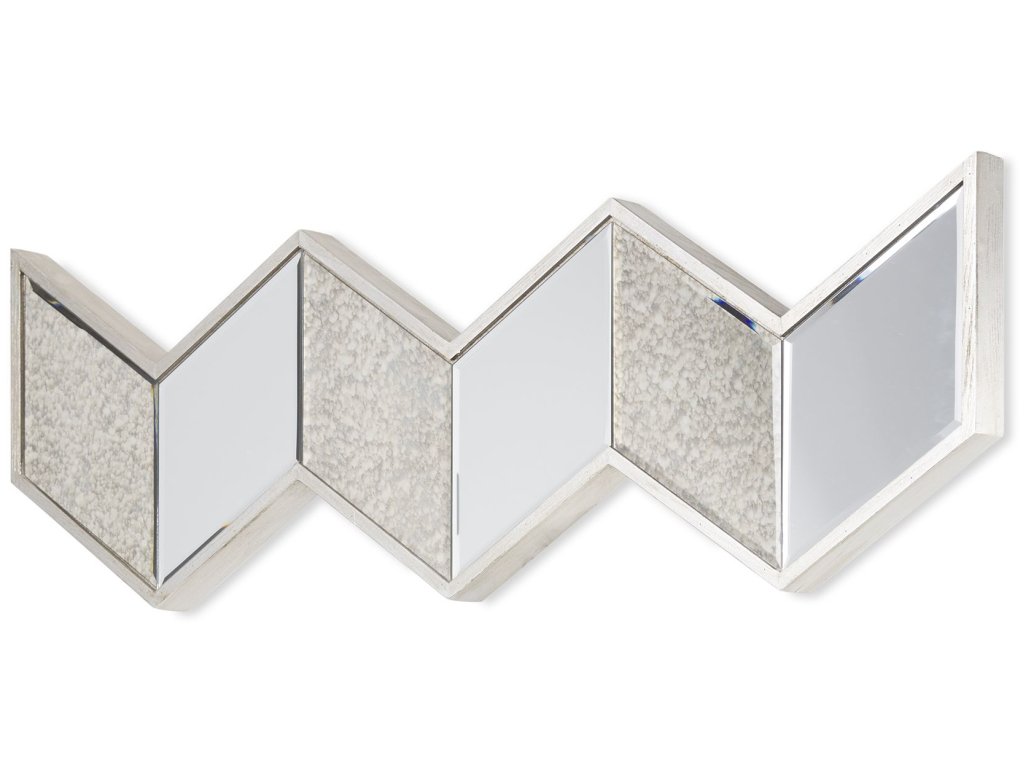 36X12 Silver w/Antiquing Wood Frame Mirror