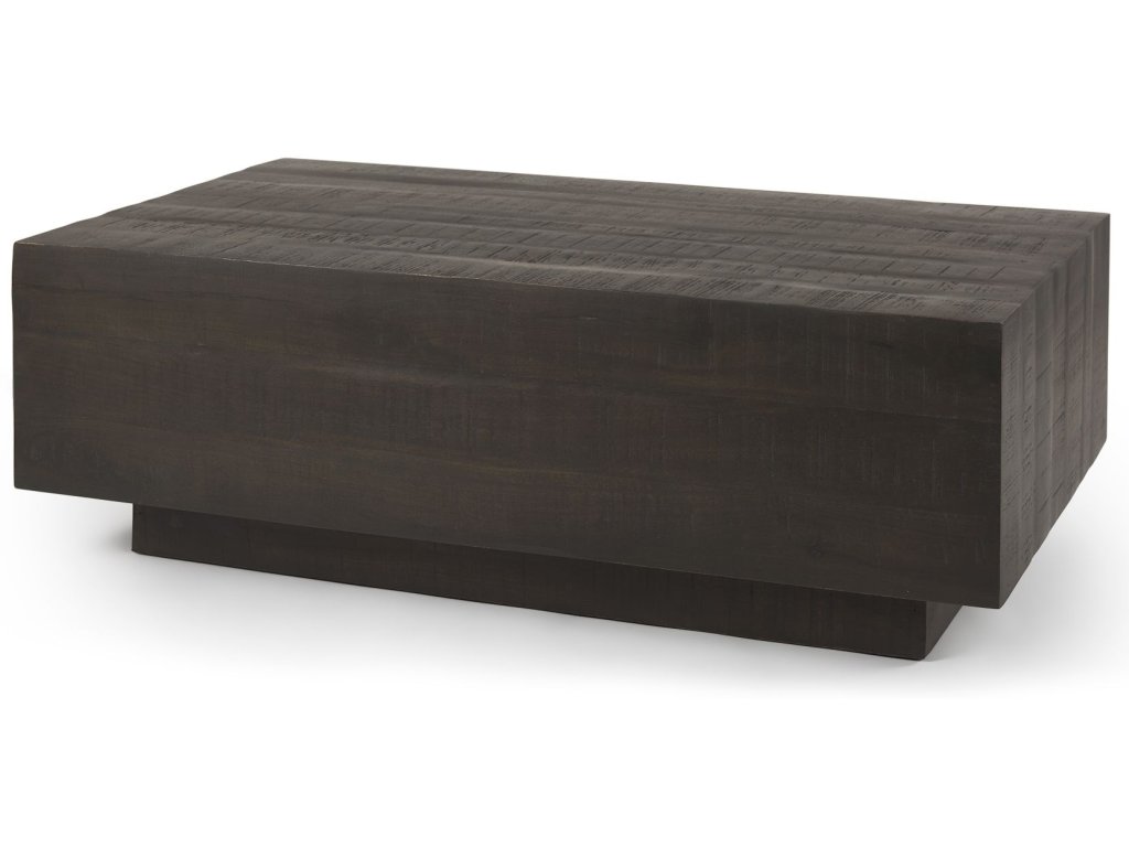 Dark Brown Wood Rectangular Coffee Table