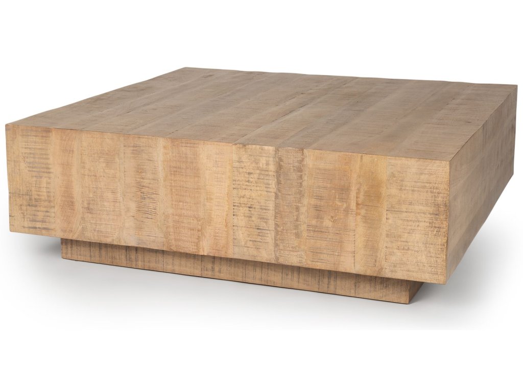 Light Brown Wood Square Coffee Table
