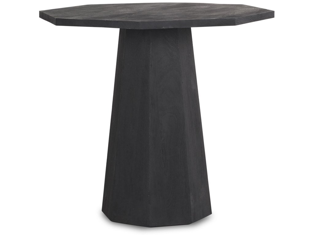 Hexagonal Black Wood Foyer Table