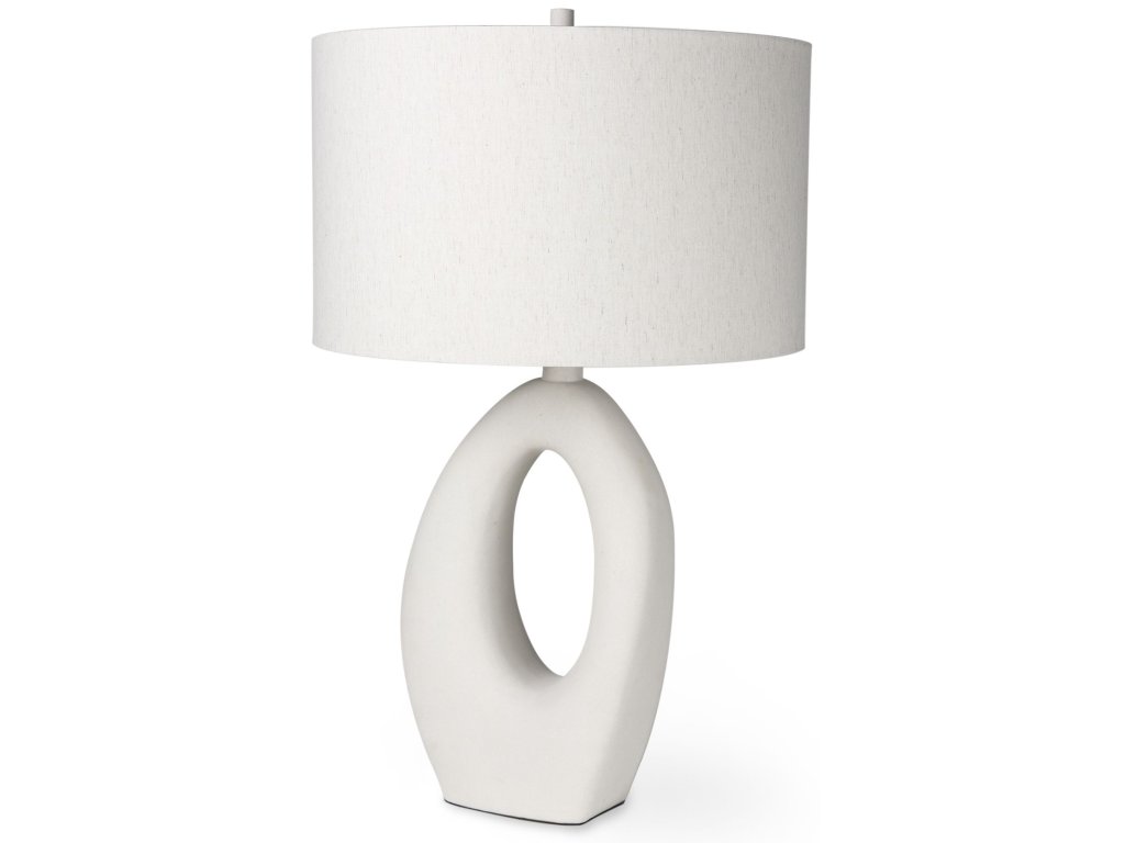 20.0L x 20.0W x 33.0H Cream Base w/White Shade Table Lamp