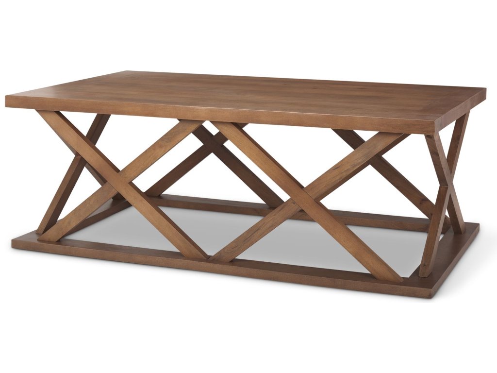 48.0L x 28.0W x 17.5H Medium Brown Rectangle Coffee Table